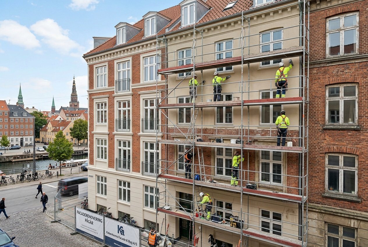 Facaderenovering af etageejendom i København giver nyt liv til bygningen